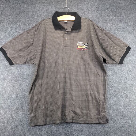NASCAR Select Polo Shirt Men's XL Short Sleeve Gray Black Houndstooth Logo - Picture 2 of 12